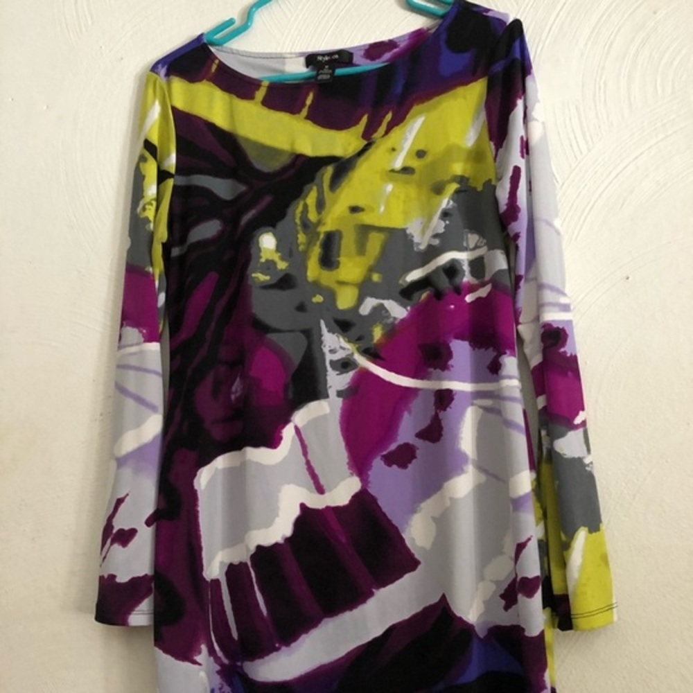 Style‎ & Co Shirt Women’s Top Size Med Purple Longsleeve Pullover